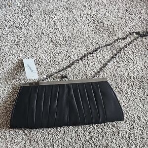 Jacqueline Ferrar Black Pleated Clutch